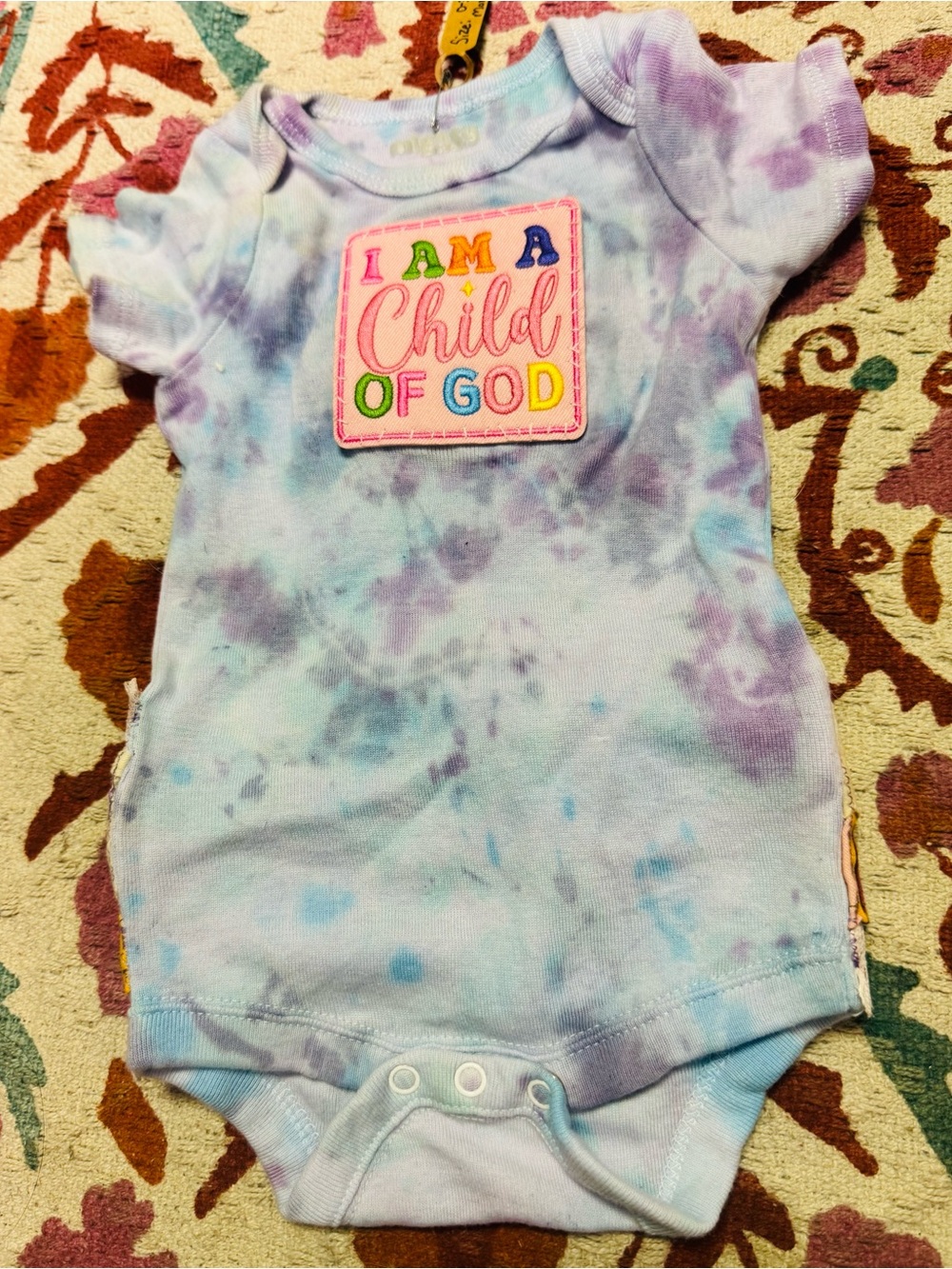 Tie-Dye Pastel Baby One-Piece Bodysuit - I Am A Child Of God
